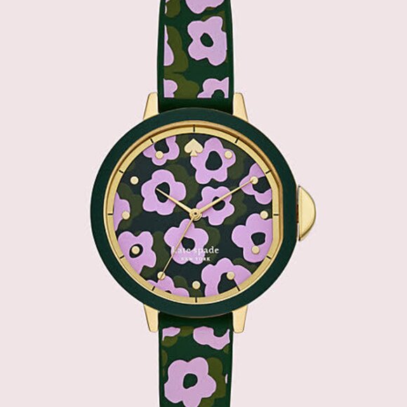 kate spade Gold-Tone Watch with Green Marble Dial and Dark Green Strap Kate Spade Analog Green Dial Women main image 4
